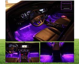 Auto LED-strips Licht 4 stuks 48 LEDs Veelkleurig Auto-interieurverlichting Onder Dash Verlichting Waterdicht Kit met muziek en afstandsbediening8957185