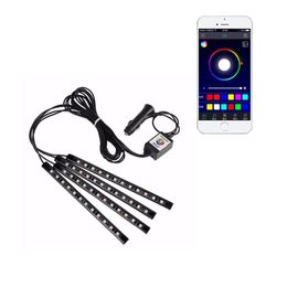 Auto LED Strips Smart Car Interior Lights App Control RGB Inside Car Lights with Diy Mode Music Mode Led Lights Cars DC 12V Crestech