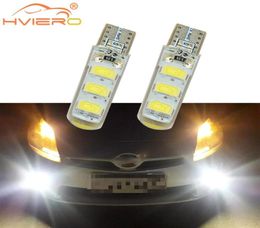 Bombilla LED para coche T10 510 W5W DC 12V Canbus 6SMD, carcasa de silicona, bombilla para luces traseras, luz antiniebla de estacionamiento, lámpara de cuña automática 8828555