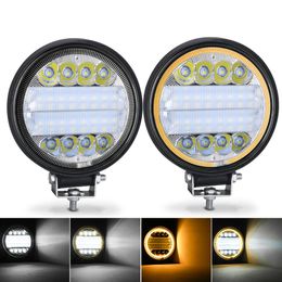 Auto Light Assembly 72W 24LED LED Werklampen Ronde 12V 24 V Spot LED-lichtbalk voor 4x4 Offroad ATV UTV Tractor Mistlamp Geel