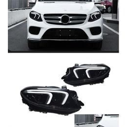 Autolichte assemblage auto's Lichten voor Benz GLE W166 Klasse koplampen 20 15-20 19 LED Koplamp Dynamische signaalanimatie DRL Matrix Drop D Ottaaa