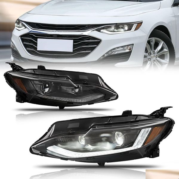 Conjunto de luces de coche para Chevrolet Malibu Xl 20 19-20 22 Actualización de faros LED Lámpara de señal de giro dinámica Entrega de entrega Automóviles Mot Otti0