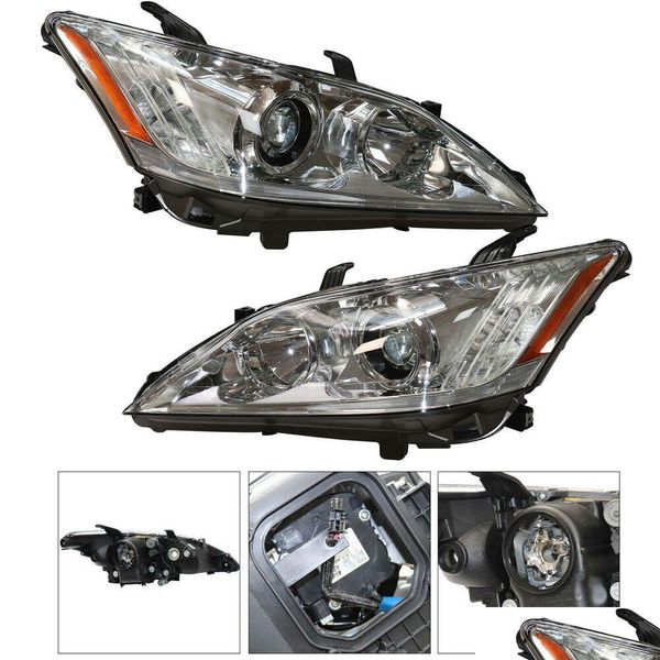 Conjunto de faros de luz de coche para 2010 2011 2012 Lexus Es350 Lado izquierdo derecho / Faros de xenón Entrega de gotas Automóviles Motocicletas Otgbr