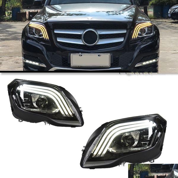 Pièces d'assemblage d'éclairage de voiture pour phares Glk X204 2008-20 15, mise à niveau du style, feux de jour Led, clignotant, livraison directe, Automobi Otibb