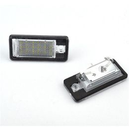 Luz de coche para A3 A4 A6 A8 Q7 RS4 RS6, lámpara LED para matrícula, Color blanco, accesorios para automóviles 2335