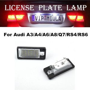 Éclairage de voiture pour Audi A3 A4 A6 A8 Q7 RS4 RS6 LED lampe de plaque d'immatriculation couleur blanche Auto Accessories2162191D