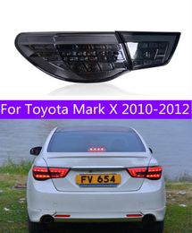Auto-verlichtingaccessoires voor Toyota Mark X LED-achterlichten Montage 2010-2012 Reiz DRL Reverse Fog remrem rijden achterlichten