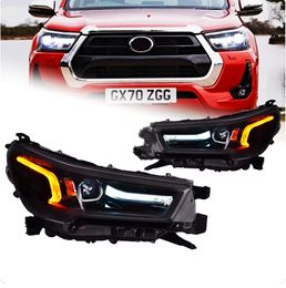 Autolichten Montage Voor Toyota Hilux Koplampen 20 21-2023 Nieuwe Revo Full Led Koplamp Daytime Richtingaanwijzer front Light