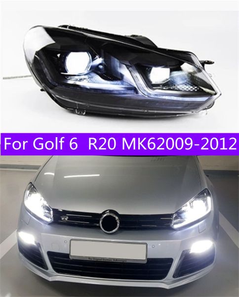 Luces de coche para Golf 6 2009-2012 R20 Golf6 MK6 LED conjunto de faros de coche actualización 7,5 diseño LHD RHD versión herramientas Accesorios