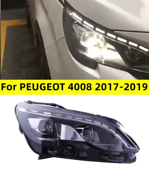 Feux de voiture pour Peugeot 4008 ensemble de phares 20 17-20 19 LED clignotant en continu lumière du jour 5008 phare au xénon