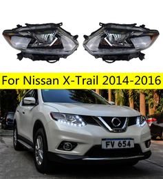 Auto Verlichting Voor X-Trail Xtrail 20 14-20 16 LED Auto Koplamp Montage Upgrade Hoge Configureren bicofal Lens Tranen Eye Ontwerp Lamp