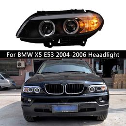 Autolichten hoofdlamp assemblage DRL overdag hardlooplichten voor BMW X5 E53 2004-2006 Dynamische draai signaal LED Auto onderdeel Koplamp