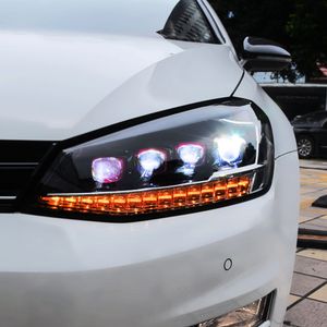 Autolichten koplampen LED voor VW Golf 7 LED -koplamp Blue DRL daglooplichte auto -accessoires voorverlichting