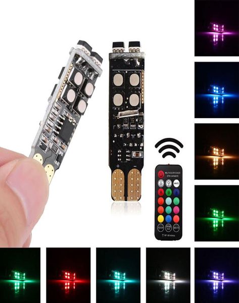 Luces de automóvil Bulbos LED RGB con control remoto Lámpara de ledado estrobos