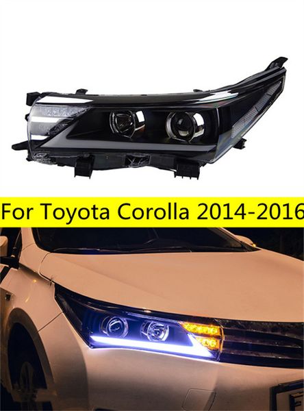 Luces de coche LED lámpara frontal para Toyota Corolla 2014-20 16 luces antiniebla de haz bi-xenón Ojos de Ángel faros diurnos
