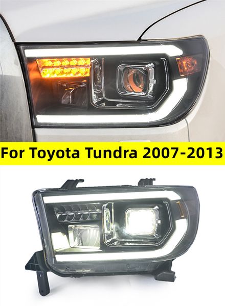 Actualización de luces de coche para Toyota Tundra 2007-2013, todos los faros de señal LED, conjunto de lámpara de estacionamiento de Luz De Carretera