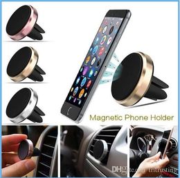 Voiture magnétique Air Vent Mount Mobile Smart Phone Holder Mains libres Tableau de bord Téléphone Support en métal pour téléphone portable iPhone 7 6 Samsung S8 MQ50