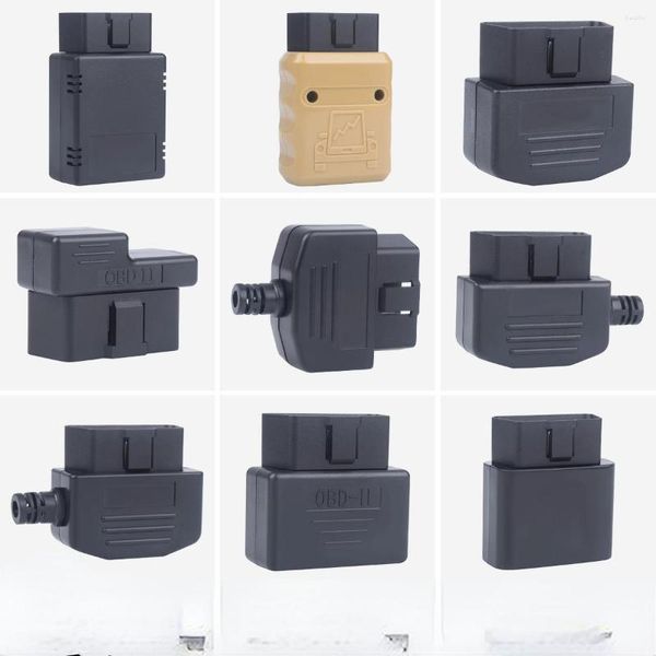 Conector macho de coche OBD2 16 pines aguja curva chapada en oro OBD enchufe 1 Uds