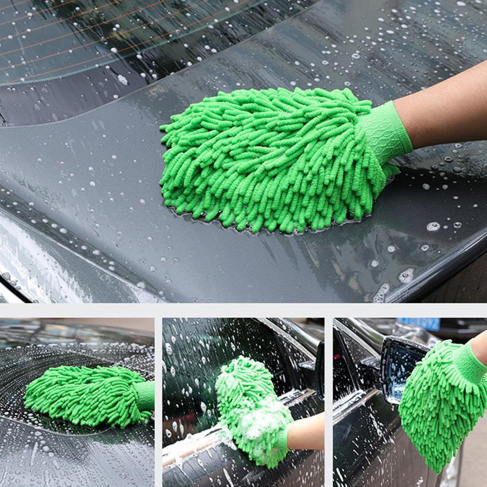 Auto Mikrofaserwaschschwamm Reinigung Trockenhandschuhe Ultrafeine Faser Chenille Mikrofaser Fenster Waschwerkzeug Haus Reinigung Autowaschhandschuh Autozubehör