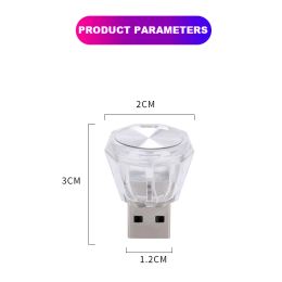 Auto Mini USB LED Atmosfeer Lichten Decoratieve lamp Kleurrijk binnenlicht Draagbare plug Ambient Noodlichten Auto -accessoire