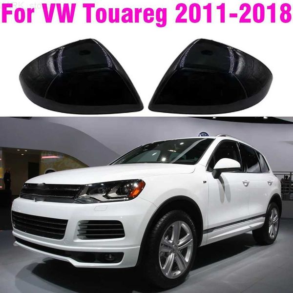 Espejos de coche ABS negro estilo de coche Exterior cubierta para espejo retrovisor carcasa tapa para VW Touareg 2011-2018 AccessoriesL24014