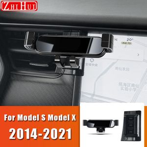 Soporte para teléfono móvil de coche para Tesla Model S Model X 2014-2021, soporte de ventilación de aire, soporte de gravedad, accesorios para automóvil para LHD