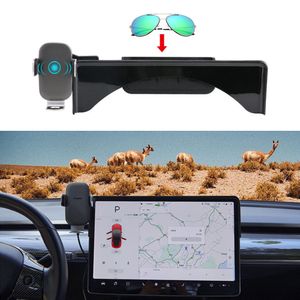 Auto Model3 Smartphone Pillar Mobiele telefoon Houder voor Tesla Model 3 Zonnebril Opbergdoos met draadloos oplaadmodel Y Accessoires