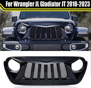 Auto gemodificeerde raptor grills voor Jeep Wrangler JL Gladiator JT 2018-2023 Front Racing Grills Front Grill Mesh Bumper Grilles Cover