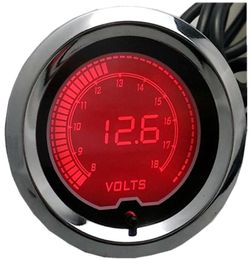 Voltmètre LED pour voiture et moto, 2 pouces, 52mm, 7 couleurs, jauge numérique, teinte Len5441692