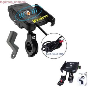 Support de téléphone portable pour moto de voiture avec chargeur USB QC 3.0 chargeur sans fil miroir de moto Support de Support GPS Support de montage de téléphone