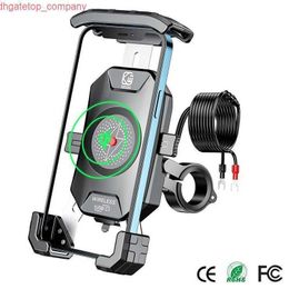 Support de téléphone de moto de voiture 15W chargeur sans fil QC3.0 USB support de montage de charge guidon Smartphone Support vélo Support de téléphone portable
