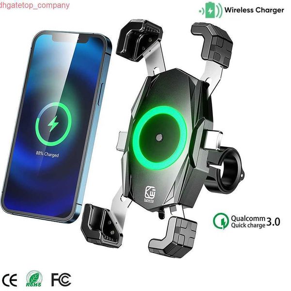 Support de téléphone de moto de voiture 15W chargeur sans fil USB C 20W charge rapide Moto Smartphone Stand Support de support de téléphone portable de moto