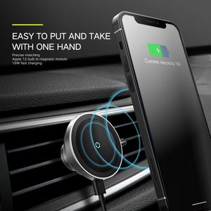 Mont Qi chargeur sans fil Baseus charge rapide sans fil magnétique support de téléphone de voiture support pour iPhone X 8 Samsung S9