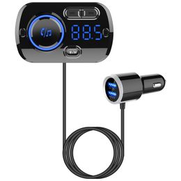 Car MP3 bluetooth fm transmisor bluetooth player atmósfera luz asistente de voz QC3.0 carga rápida dhl gratis