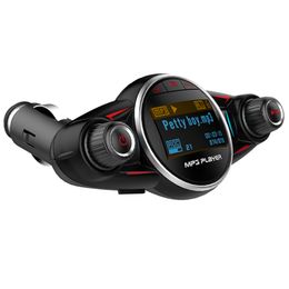 Auto MP3-speler Draadloze Bluetooth Handsfree FM-zender Car Kit 5 V 2.1A TF AUX AUDIO USB-oplader LCD-scherm Auto FM-modulator