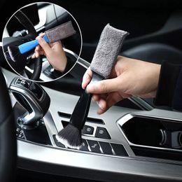 Brosse en nylon à fente multifonction pour voiture, outil de nettoyage de sortie de climatiseur de voiture, dépoussiérage de lavage de voiture, brosses de stores