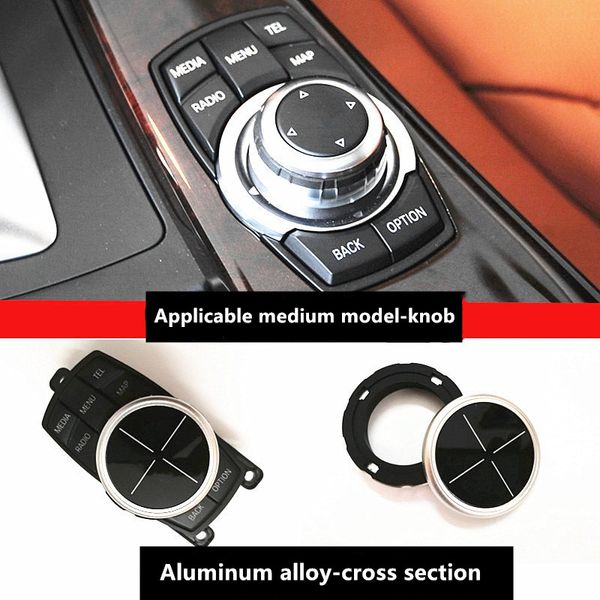 Autocollants de couverture de bouton multimédia de voiture, pour BMW série 3 5 X1 X3 X5 X6 F30 E90 E92 F10 F18 F11 F07 GT Z4 F15 F16 F25 E60 E61, accessoire 296M