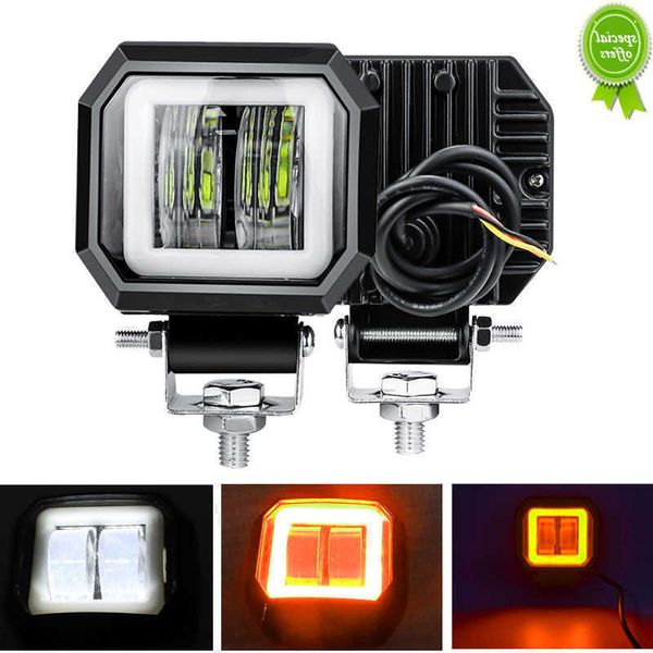 Voiture nouveau 12V 24V Led travail barre lumineuse 6500K carré yeux d'ange antibrouillard pour voiture moto hors route accessoires 4x4 camion bateau UAZ ATV