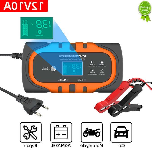 Voiture nouveau 12V10A réparation d'impulsion chargeur de batterie de voiture automatique 12V 10A chargeurs de batterie intelligents humide sec plomb acide AGM Auto moto