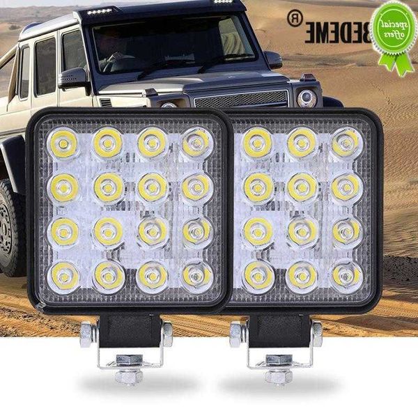 Voiture nouveau 2 pièces voiture travail lumière tout-terrain barre LED 4X4 16SMD 48W phares projecteurs pour SUV ATV moto camion Auto ampoules produits de voiture