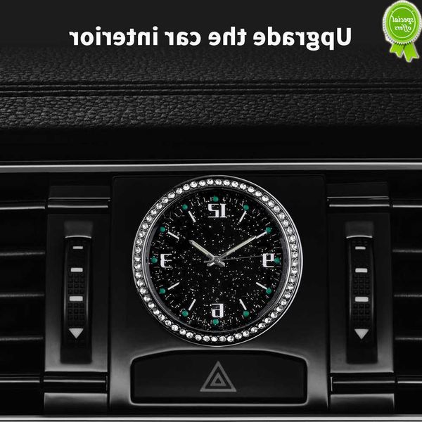 Coche nuevo reloj de coche luminoso Mini automóviles interno Stick-On reloj mecánico relojes de cuarzo Auto adorno accesorios de coche regalos