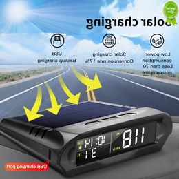 Voiture nouvelle voiture sans fil HUD affichage GPS solaire tête haute Auto compteur de vitesse survitesse fatigué conduite rappel voiture horloge température spectacle