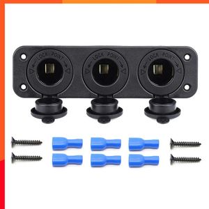 Auto nieuwe DIY 3 Socket Sigar Lamp 12V Power Socket Adapter Three Hole Paneel gebruikt voor Marine RV Truck Battery Box