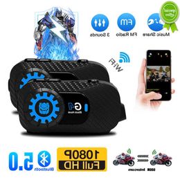 Auto nieuwe G4 Bluetooth Motorcycle intercom helm headset 600m groep luidspreker hoofdtelefoon wifi app motor dash cam moto auto 1080p hd dvr