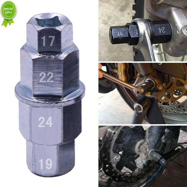 Ruedas de motocicleta nuevas para coche, eje delantero de motocicleta de acero, llave de conductor, manguito de husillo, llave hexagonal automática de 17mm, 19mm, 22mm y 24mm