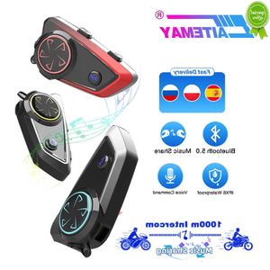 Voiture Nouvelle Moto Bluetooth Interphone Casque Casque 1000mAh Batterie Étanche 1000m Interphone Musique Partage Équitation Communication MP3