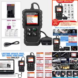 Car New New LAUNCH X431 CR3001 Car Full OBD2 Outils de diagnostic automobile professionnel lecteur de code scanner vérifier le moteur mise à jour gratuite pk ELM327