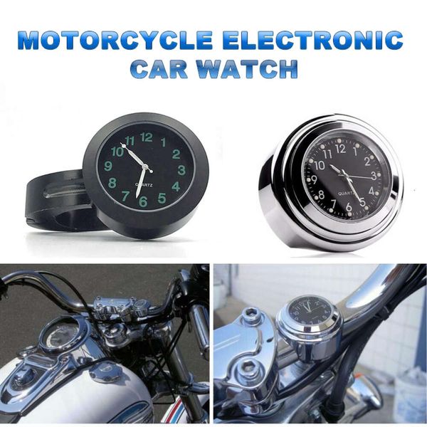 Voiture nouveau nouveau universel 7/8 étanche Chrome Moto vélo guidon montage Quartz horloge montre en aluminium lumineux horloge Moto accessoires