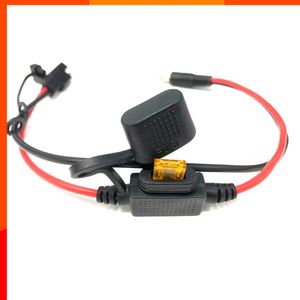 Nuevo coche SAE a DC5521 DC 5,5mm X 2,1mm Cable coaxial 15AWG adaptadores de ropa térmica para motocicleta 14AWG 30CM 5A fusible