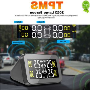 Auto nieuwe Smart TPMS Car Tyre Druk Alarm Monitor Systeem 4 Externe sensoren Toon Solar Intelligente bandendruktemperatuurwaarschuwing